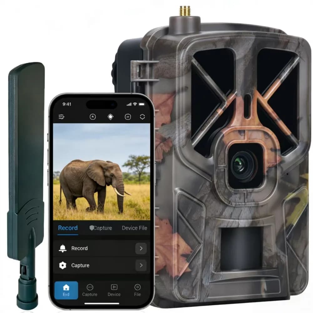 Caméra 4G 30MP 2K live étanche IP66 détection mouvement vision nocturne pour pêche chasse