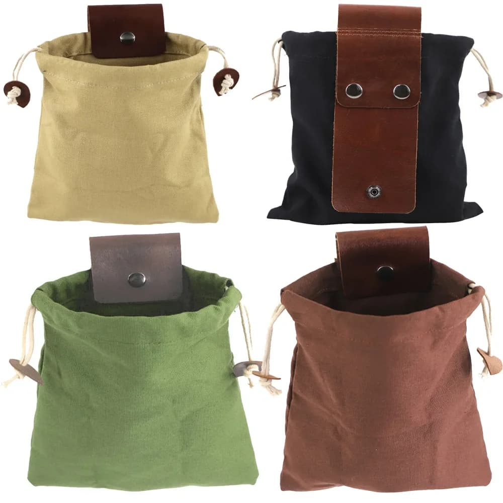 Sac cueillette cuir pour pêche - Poche ventrale récolte fruits et poissons outils jardinage pêche
