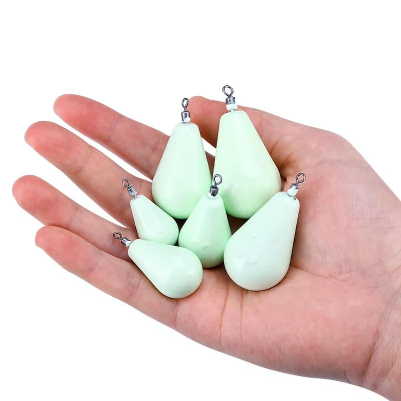 Plombs lumineux WEIHE pour la pêche de nuit, 30g à 150g, tailles 8 à 40, lest
