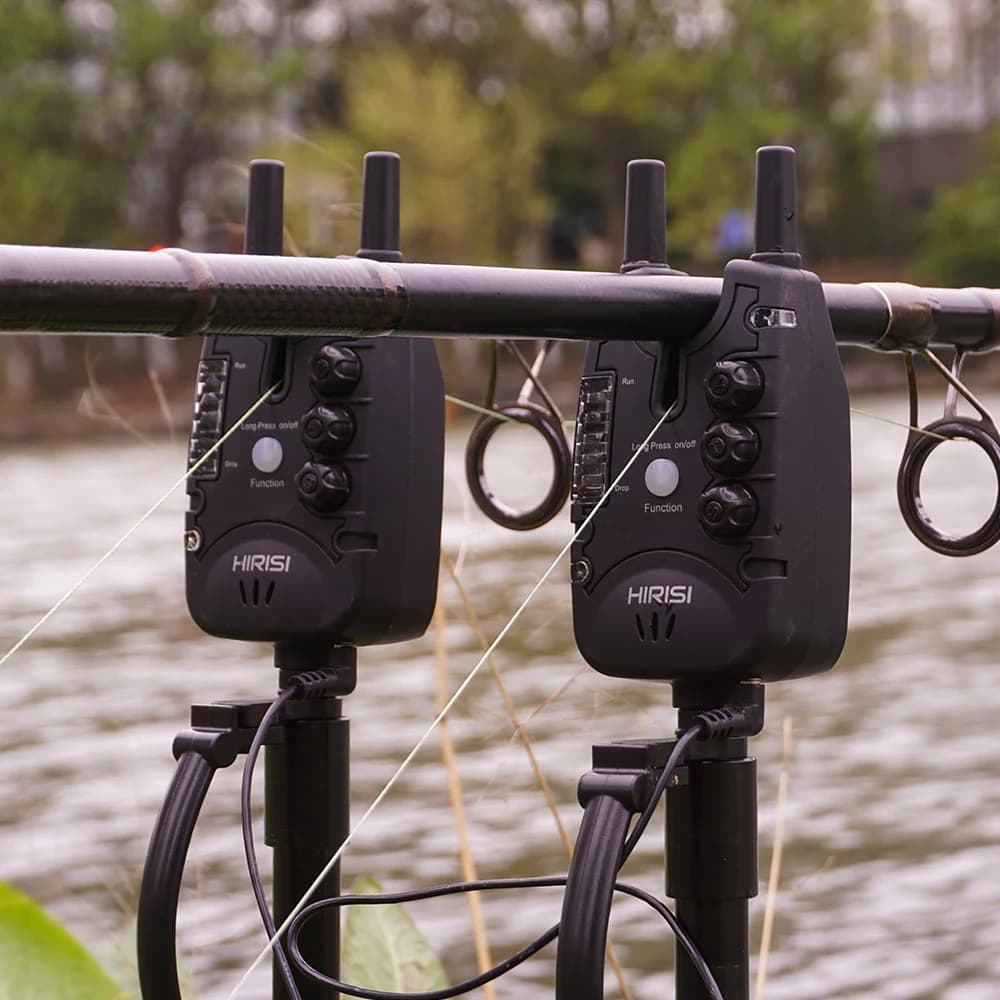 Alarme sans fil Hirisi pour pêche à la carpe avec 2 swingers et télécommande 2 voies étanche