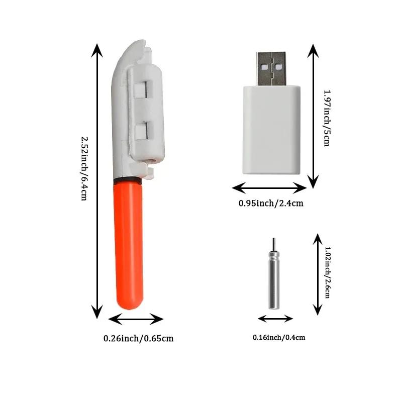 2 bâtons lumineux électroniques pêche nuit batterie rechargeable étanche tige télescopique clip