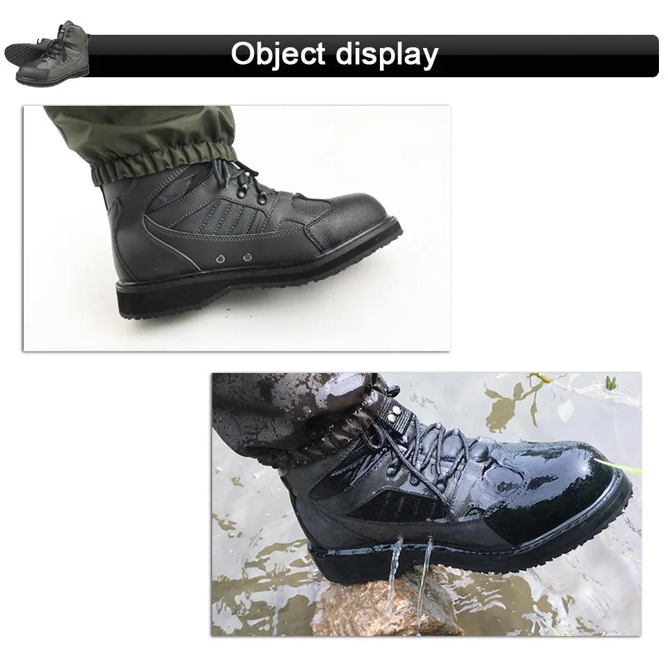 Bottes de pêche en amont semelle feutre antidérapante - Chaussures de chasse vert armée pour hommes