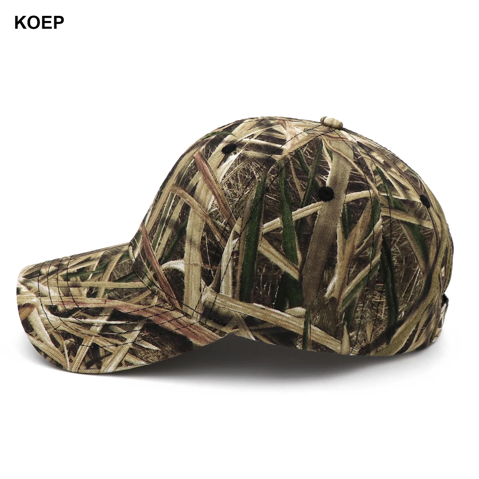 Casquette baseball pêche jungle KOEP - Camouflage roseau snapback cotton activités outdoor chasse