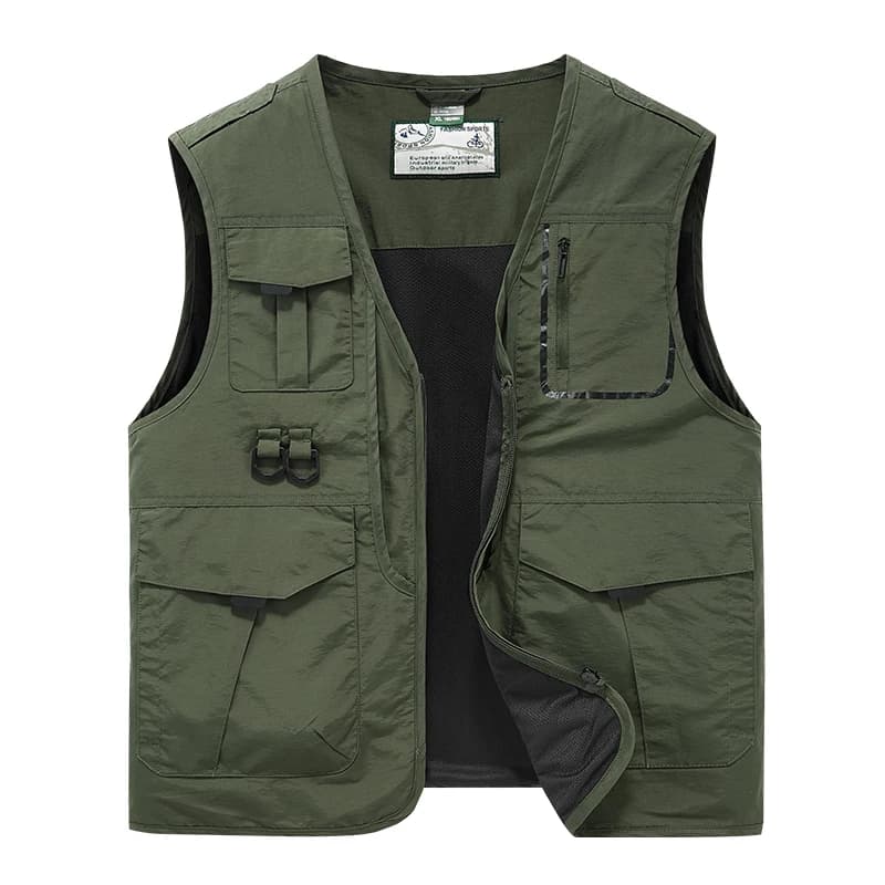 Veste fonctionnelle homme pêche et photo grand format multi-poches veste outdoor travail léger