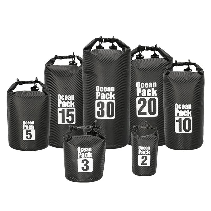 Sac étanche fibre carbone 2 à 30 litres flottant - Pour pêche rafting natation voile équipement