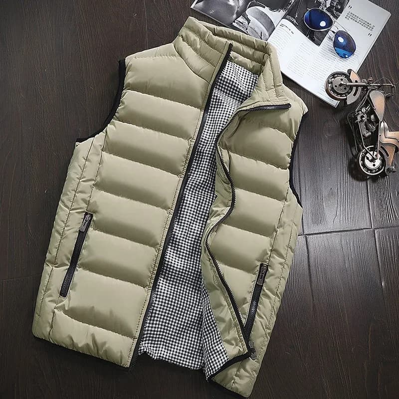 Veste sans manches homme chaude et coupe-vent en coton pour l'automne et l'hiver