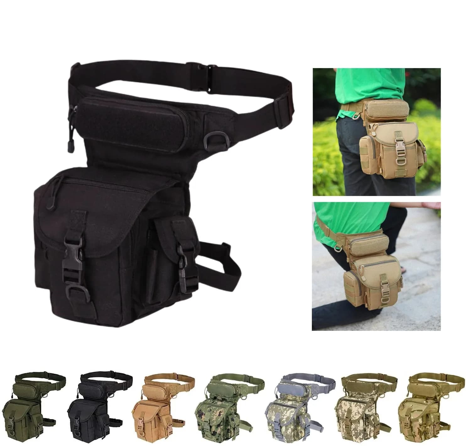 Sac cuisse étanche tactique - Pochette pratique pour pêche avec accès rapide accessoires