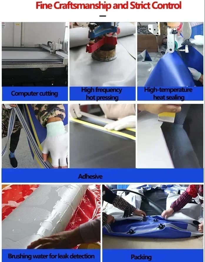 Bateau gonflable multi-tailles avec moteur électrique - Kayak pêche dérive rivière et lacs à fond rigide