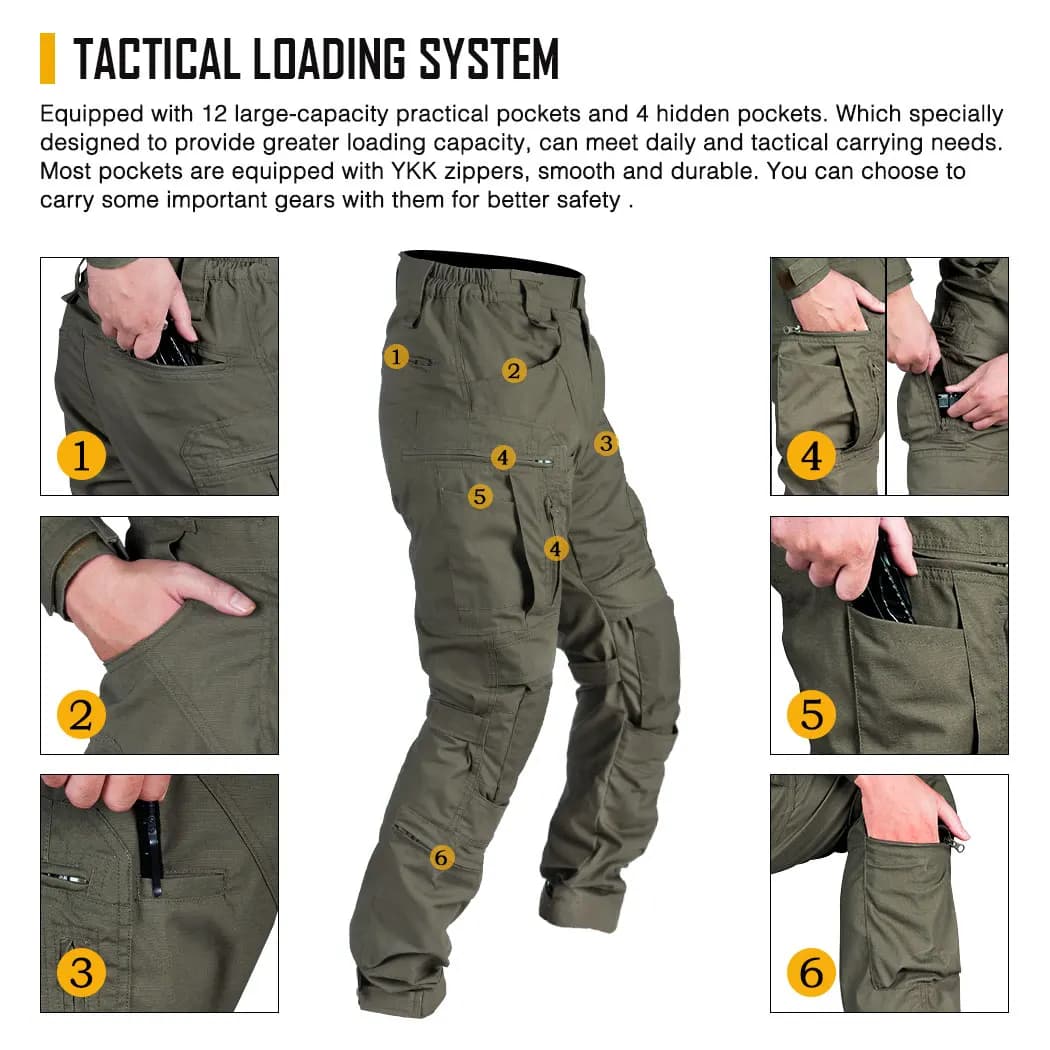 Pantalon tactique IDOGEAR Combat UFS genouillères camouflage pêche outdoor chasse 3209