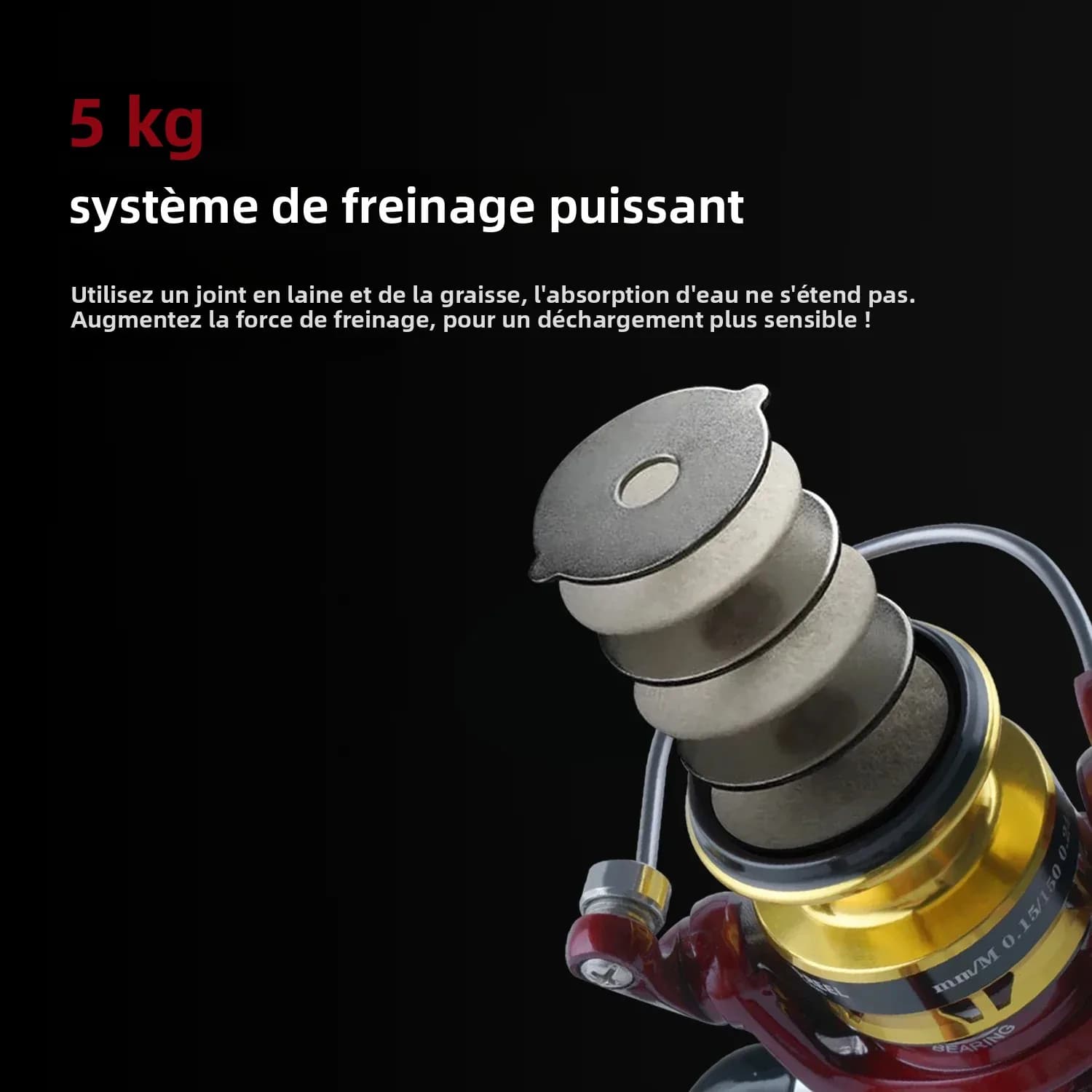 Moulinet ultraléger Huidiao 149g série 1000 4.8:1 pour pêche fine et glace, spool métal