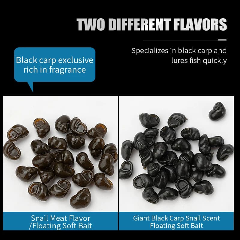 Leurres souples escargots flottants TPE 30 pièces 16mm 1g/1.5g pour pêche carnassiers réalistes
