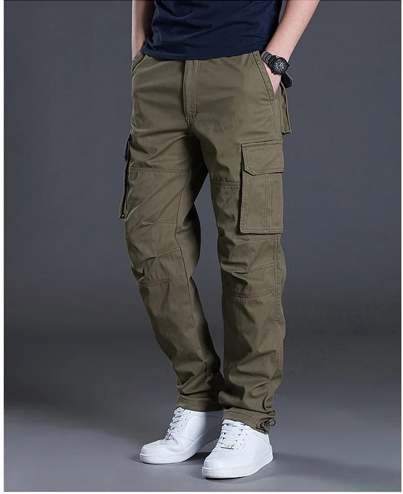 Pantalon cargo droit homme 2025 à rabats multiples - Pantalon décontracté outdoor pour pêche et randonnée