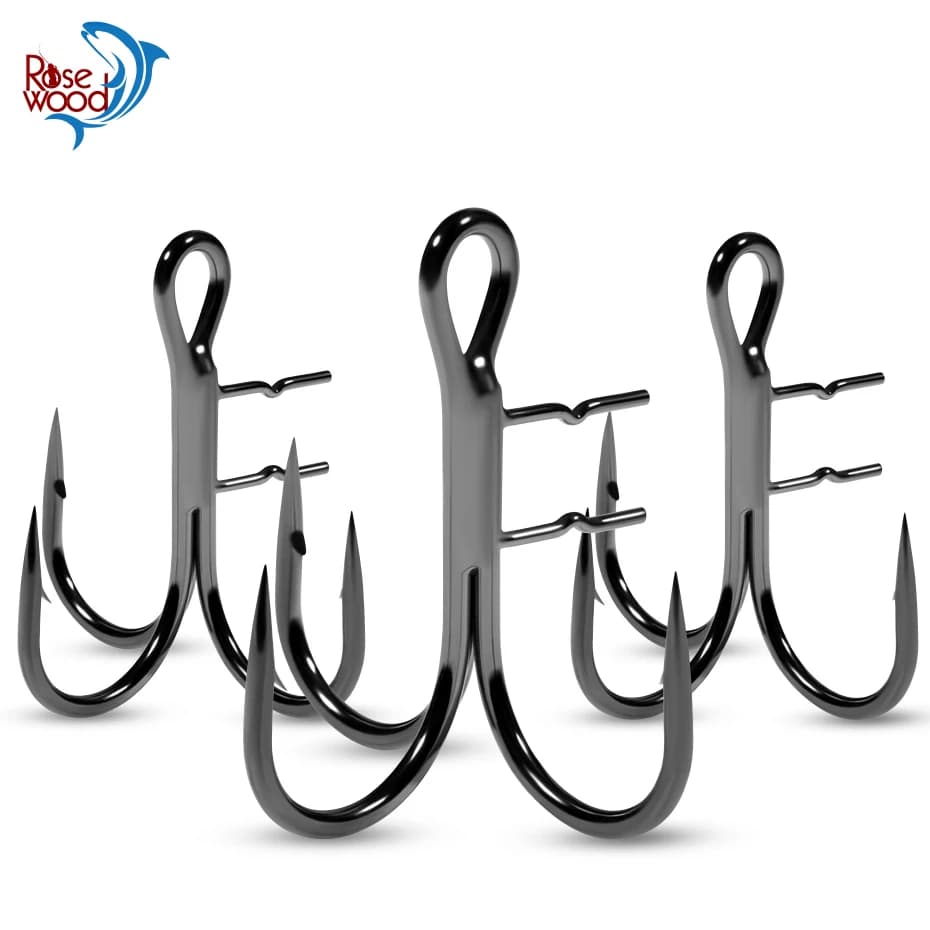Hameçon triple Rosewood T-Trebles Claw #4 #2 #1 #1/0 pour leurres souples shad extra tranchant pêche mer