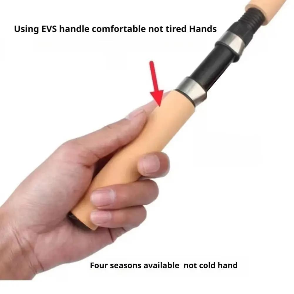 Canne télescopique pêche glace portable 55-75cm carbone - Pêche hiver compacte deux pièces France