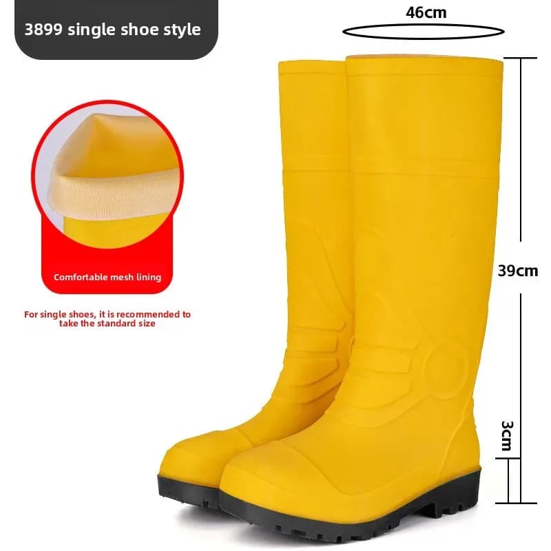 Bottes de pêche imperméables jaunes pour hommes - Bottes rivière résistantes à l'usure chaussures caoutchouc