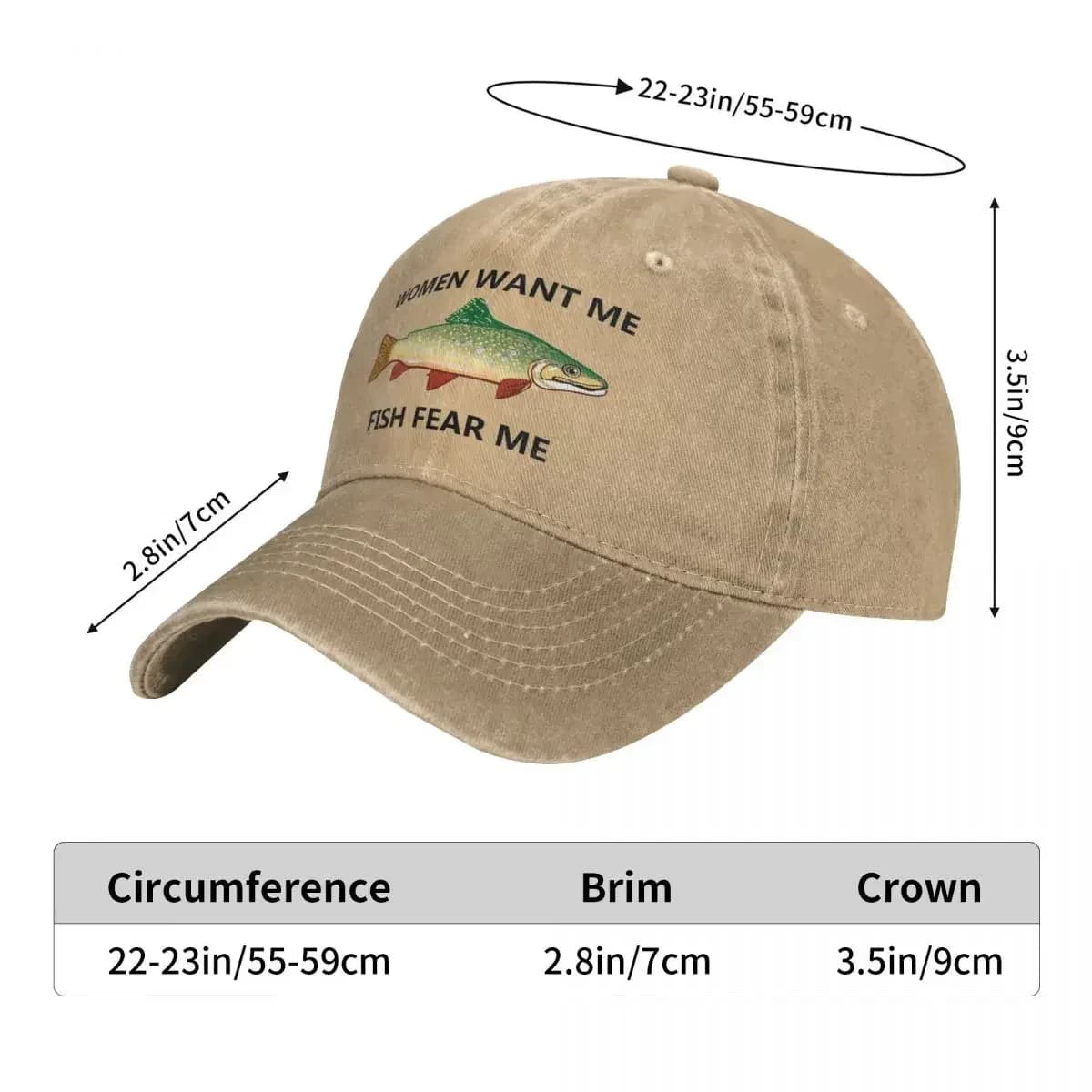 Casquette baseball pêche printemps Fish Fear Me pour femme homme