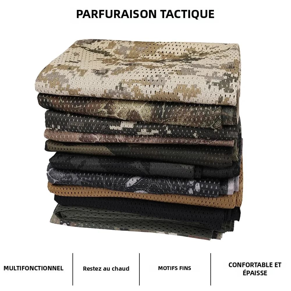 Foulard camouflage mesh coton polyester unisexe pêche sport tir outdoor accessoire