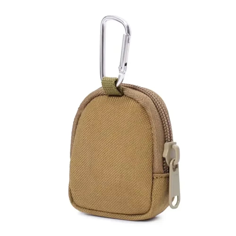 Pochette EDC tactique porte-clés portefeuille hommes porte-monnaie poche zippée extérieur pêche