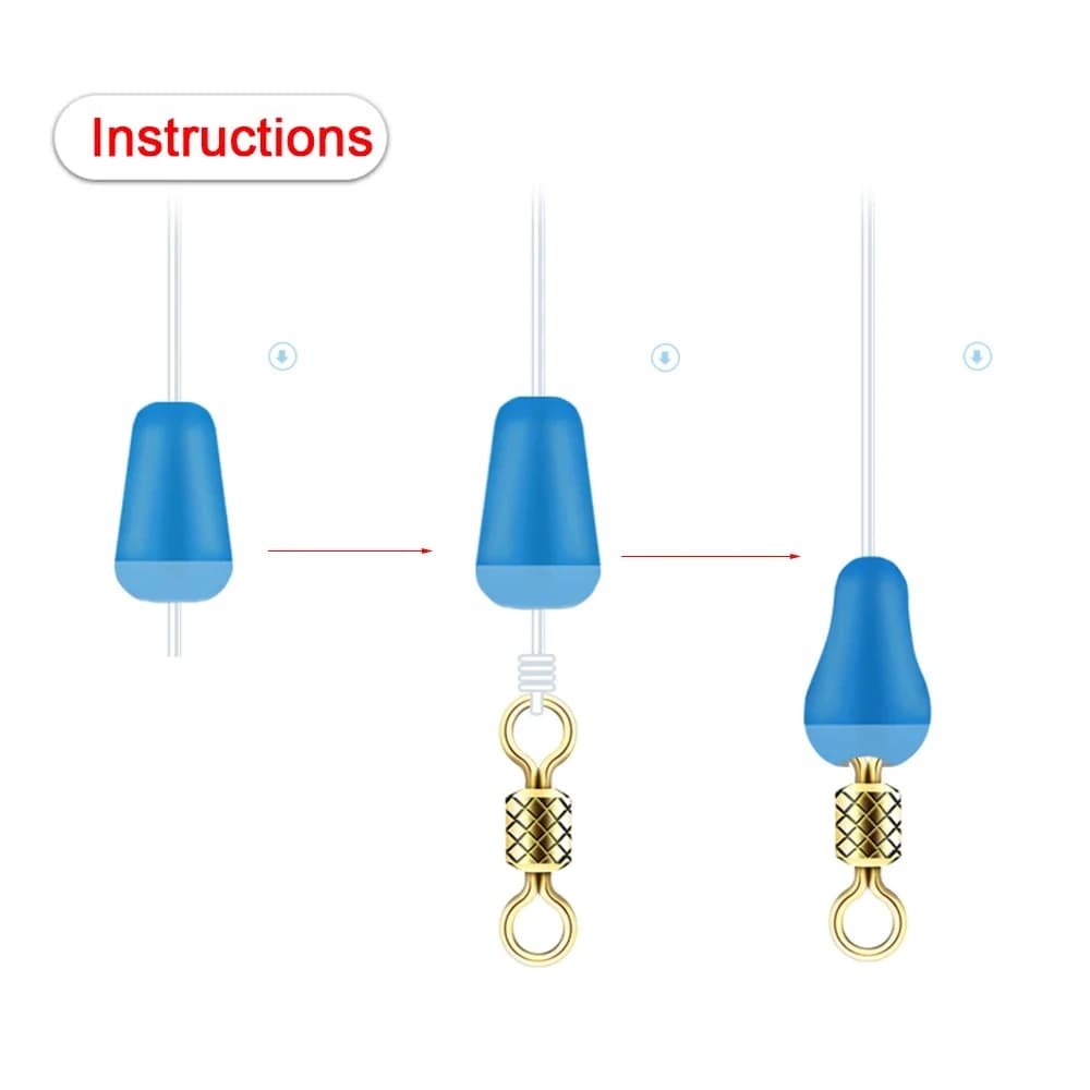 100 pièces flotteurs pêche anti-emmêlement stopper ovale bleu, accessoires canne espace beans SeaTool pour pêche en mer