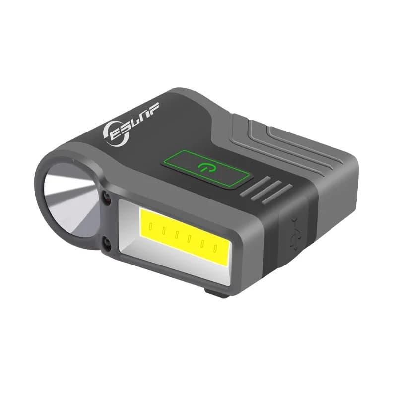 Lampe frontale pêche ESLNF étanche à induction intelligente - LED COB - Lampe clip réglable