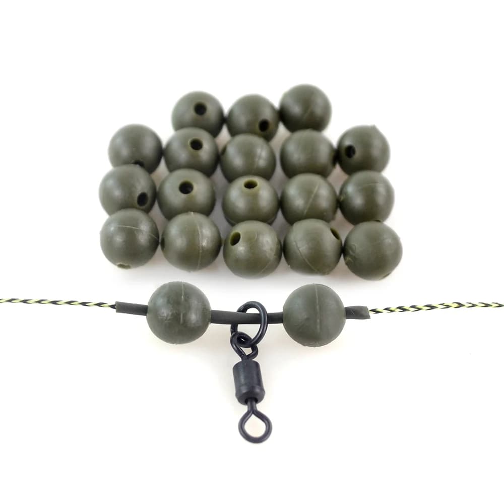 20 perles souples en caoutchouc vert anti-emmêlement pour la pêche à la carpe, accessoires montage AG131