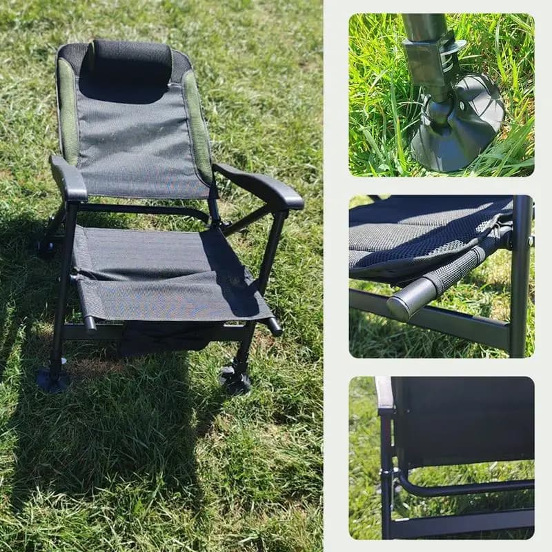 Chaise de pêche réglable et inclinable tout-terrain pour camping et activités extérieures