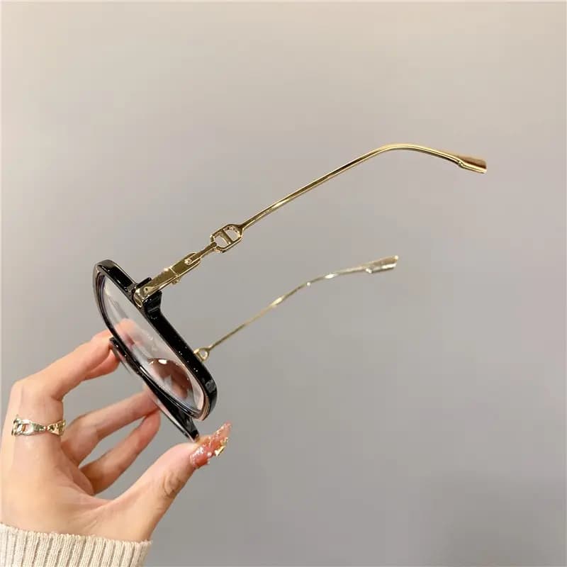 Lunettes carrées surdimensionnées pour pêche - Monture métal rétro bloquant la lumière bleue