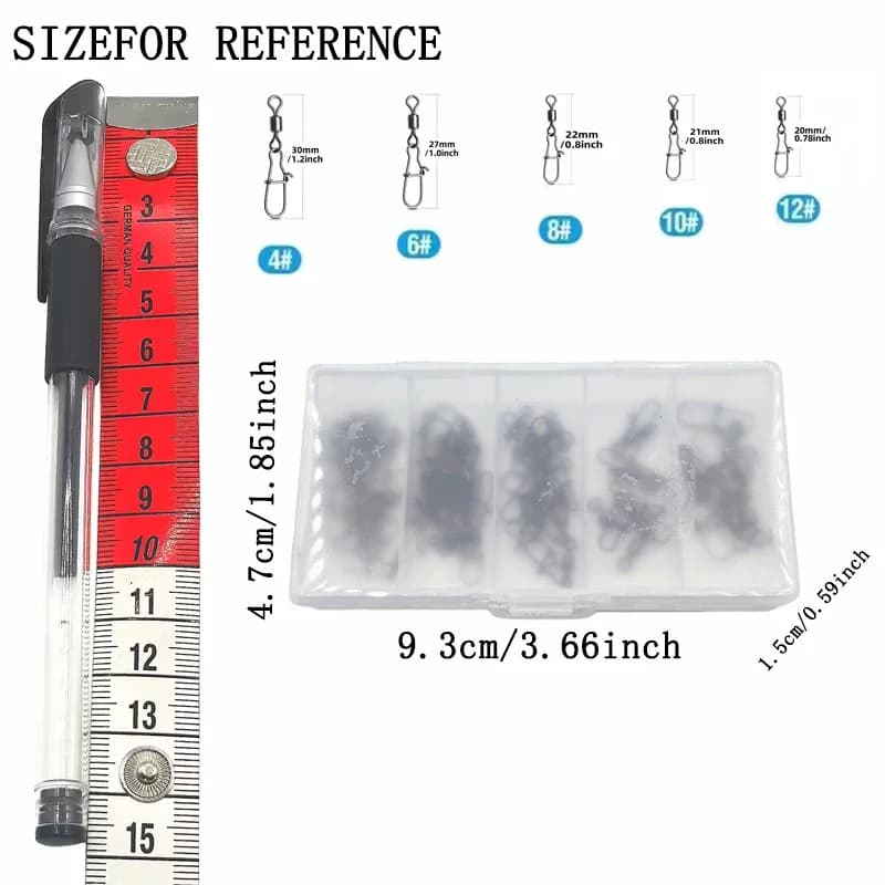 Kit de connecteurs de pêche Delysia King, 50 100 ou 200 pièces pour montages et leurres