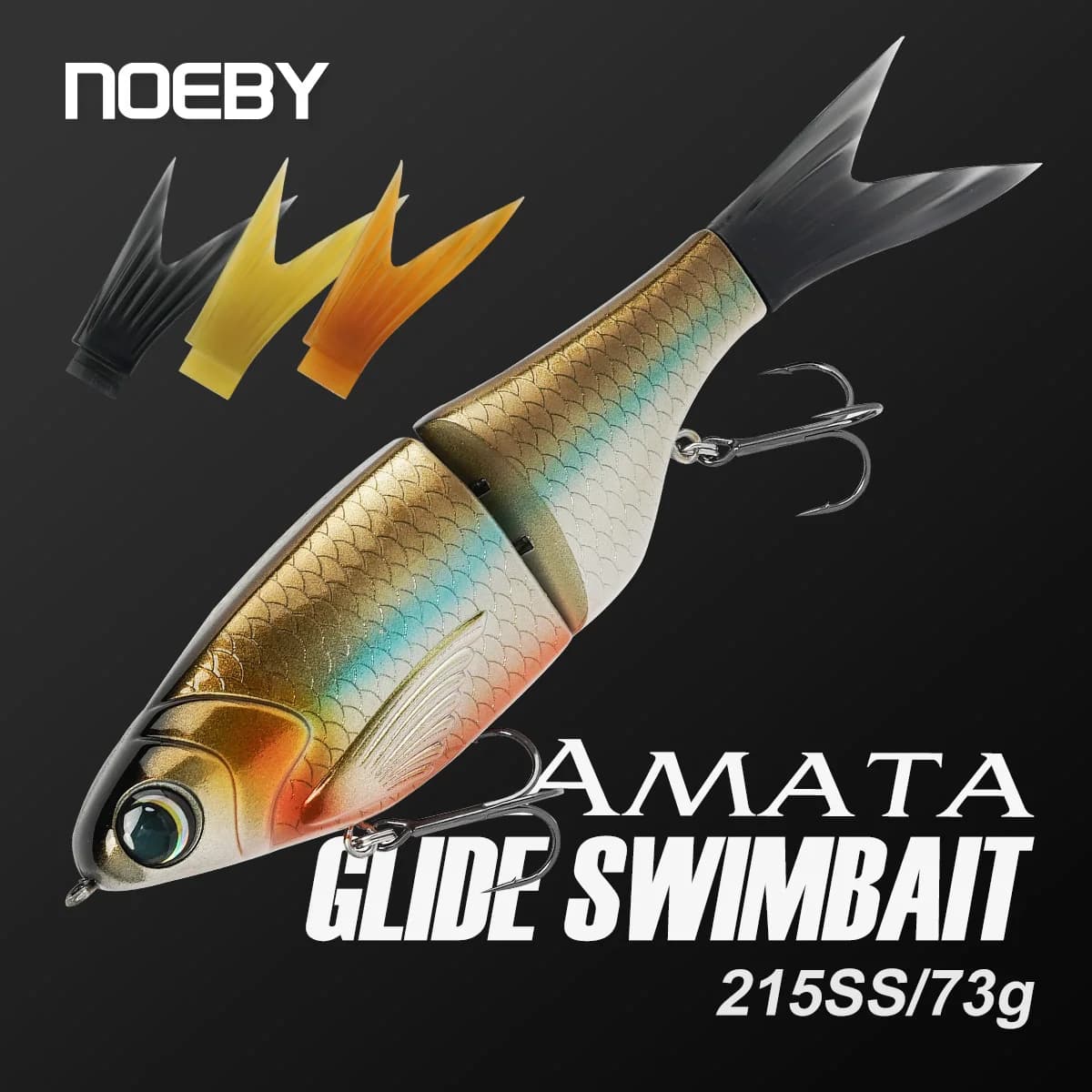 Leurre souple Noeby Amata Glide Swimbait 215mm pour brochet et sandre, leurre nageur coulant lent