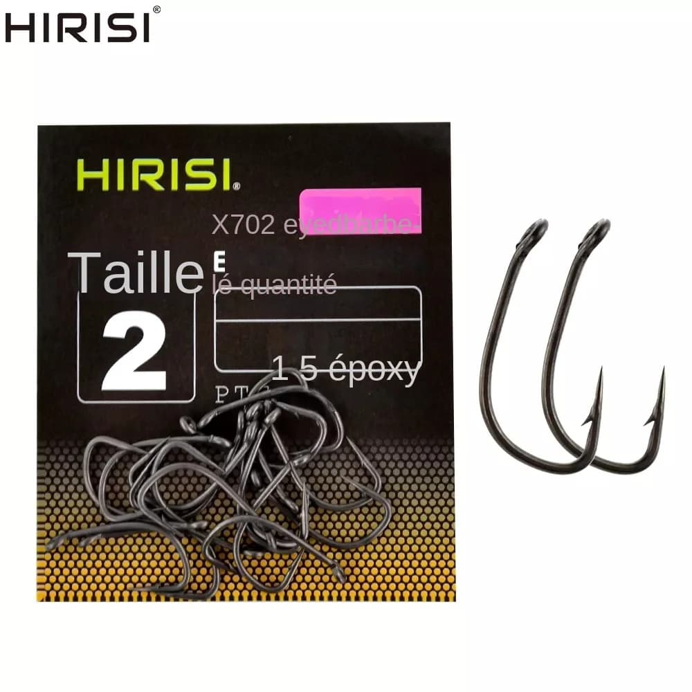 Hameçons carpe acier carbone PTFE 15 pièces X702 - Crochets barbelés pour pêche sportive