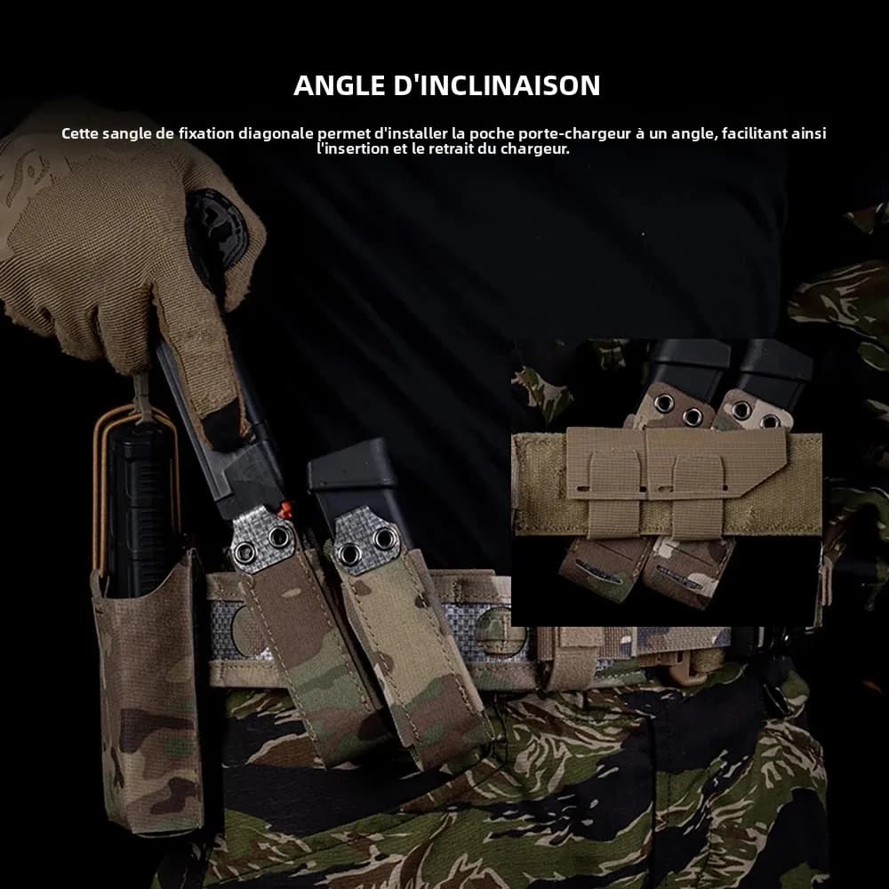 Sangle molle tactique gauche droite pour porte-chargeurs pêche diagonale ceinture