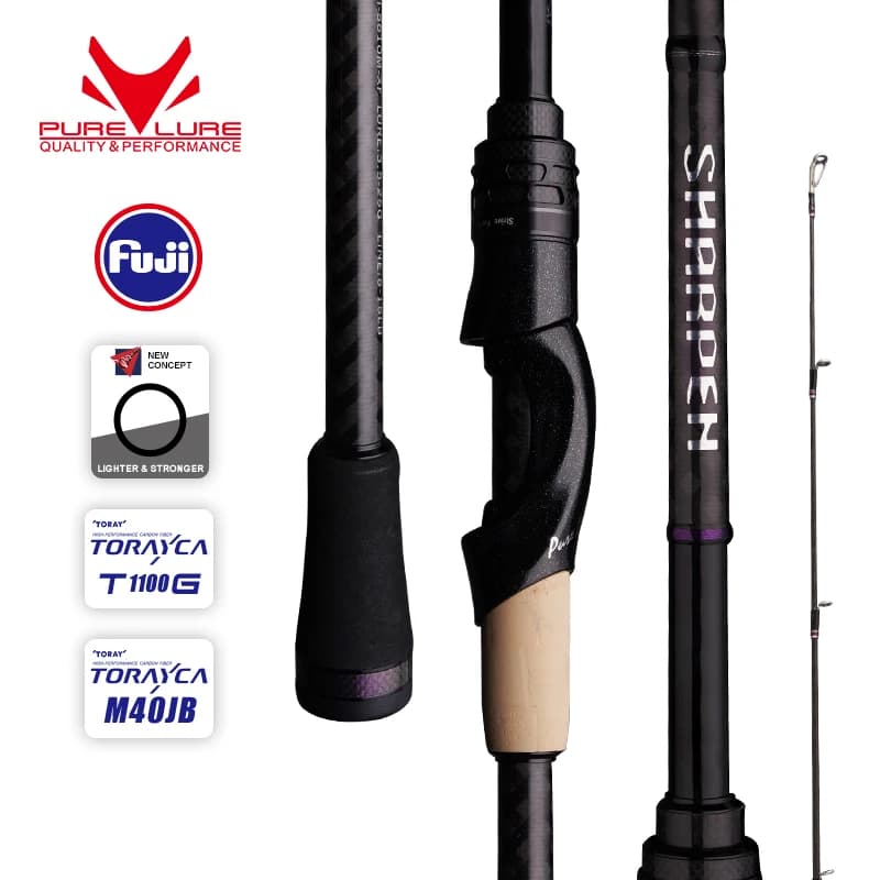 Canne voyage spinning casting XF/MF action leurres souples FUJI basses brochet pêche France