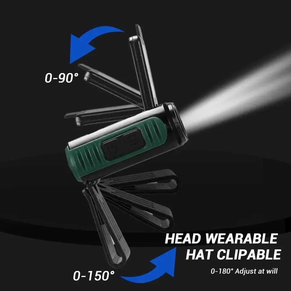 Lampe frontale LED COB rechargeable USB pour pêche nocturne et camping - détecteur de mouvement intégré