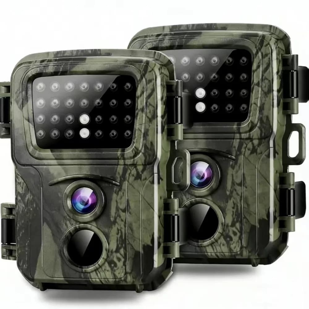 Pack 2 mini caméras de piste 20MP 1080P - Vision nocturne détection mouvement étanche chasse surveillance faune