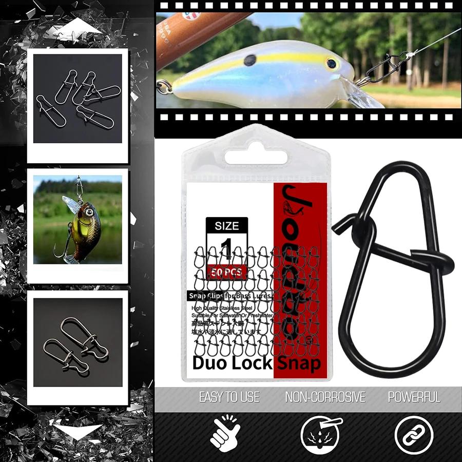 50Pcs Crankbait Snaps Stainless Steel Duo Lock Lure Snaps Quick Change Fishing C