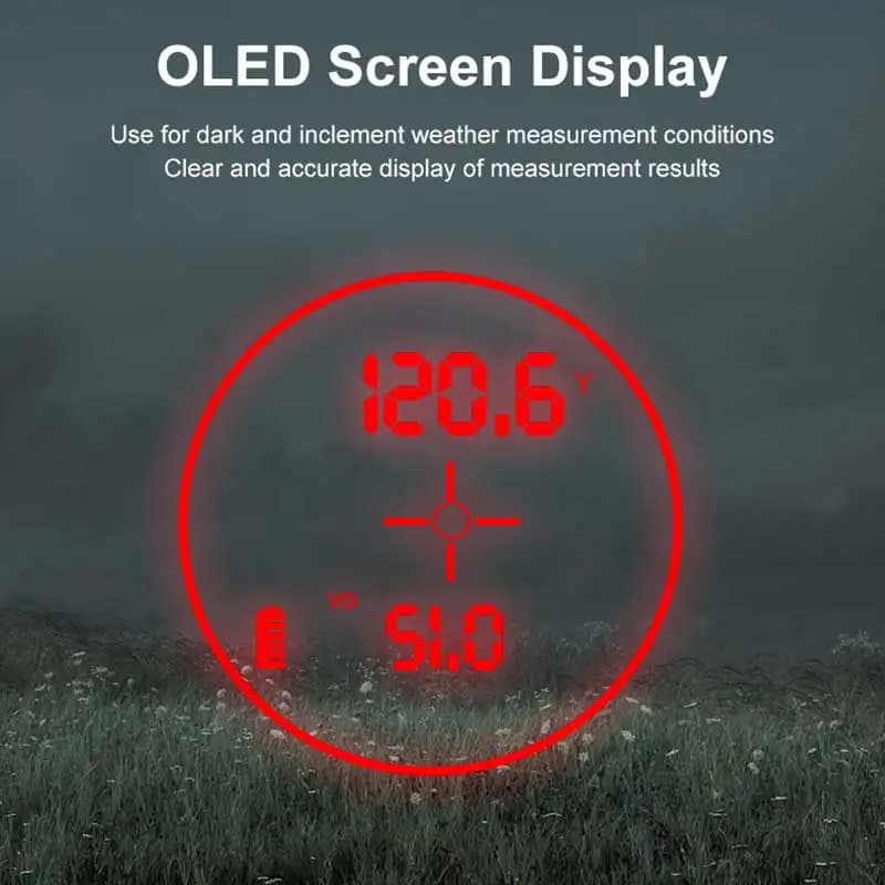 Télémètre laser chasse 2000 yards OLED rouge - Amplification 7x pour pêche et outdoor