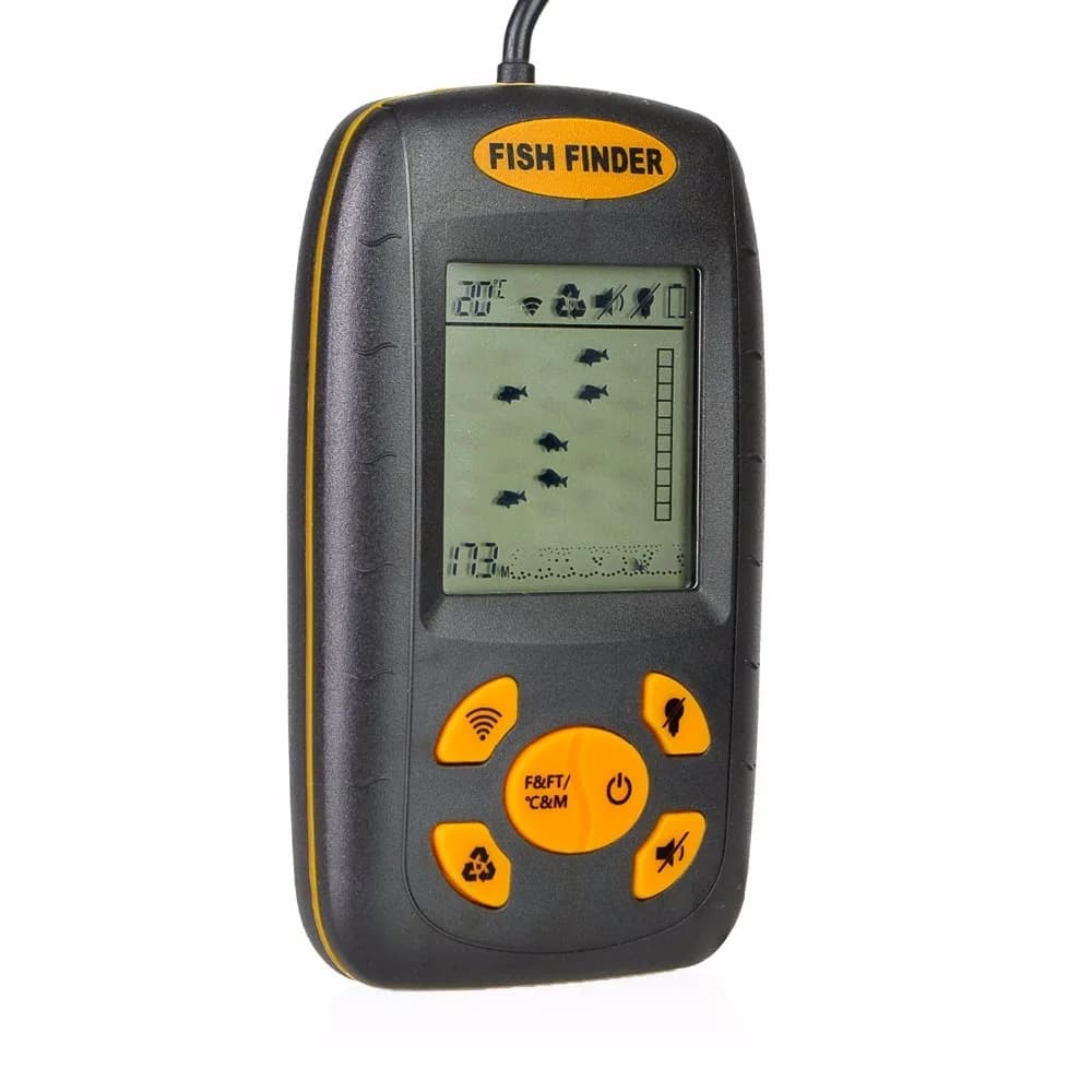 FindFish sondeur portable intelligent avec alarme et transducteur pour détection poissons jusqu'à 100m