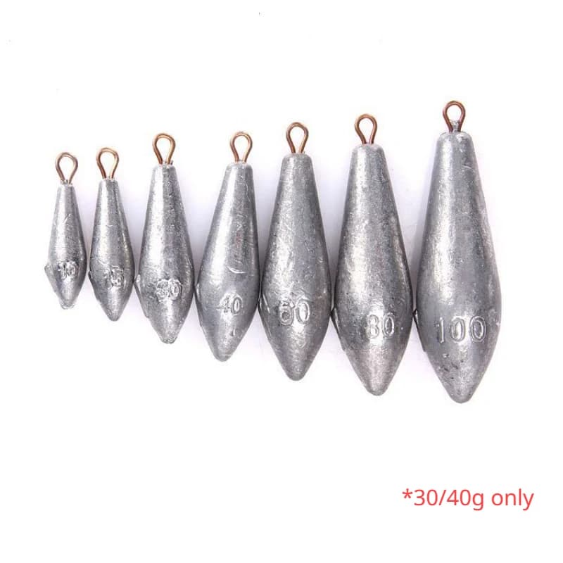 Plombs de pêche 5 pièces 30/40g feuille de saule écaillée avec anneau - Plombage fort pour carnassiers