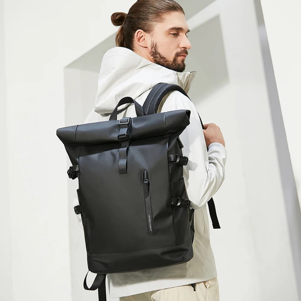 Sac à dos de voyage extensible étanche avec port USB - Sac pêche randonnée pour homme grande capacité