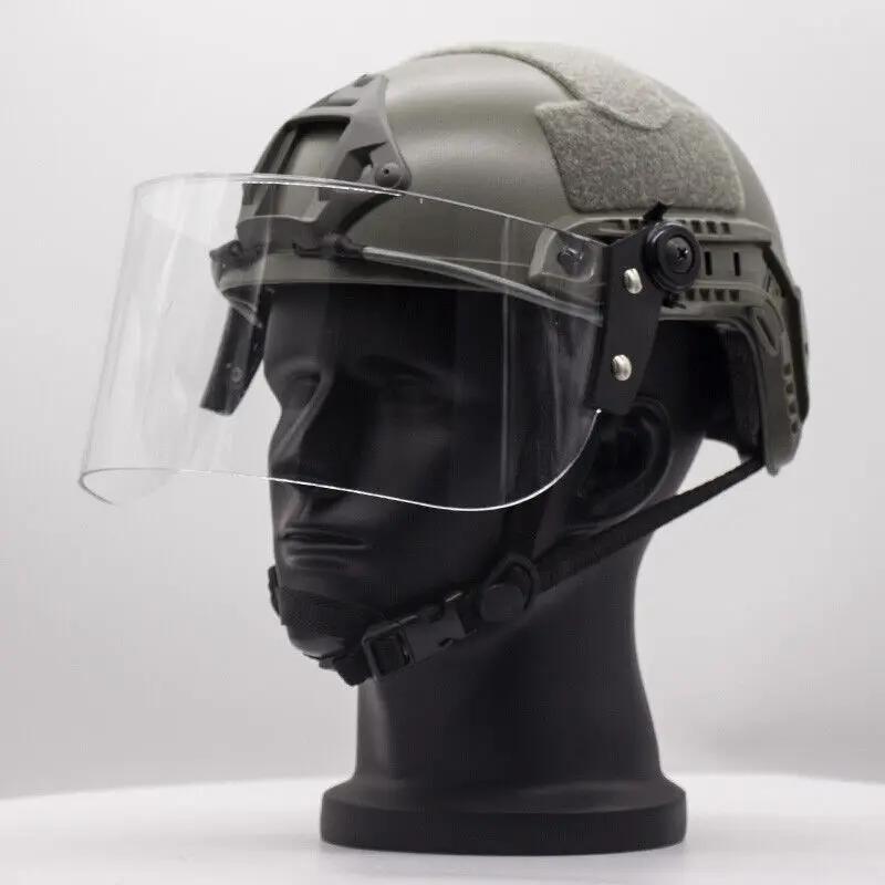 Masque Facial Tactique Transparent Anti-Vent Pour Hommes Protection Visage Casque Pêche Airsoft Occasions Spéciales
