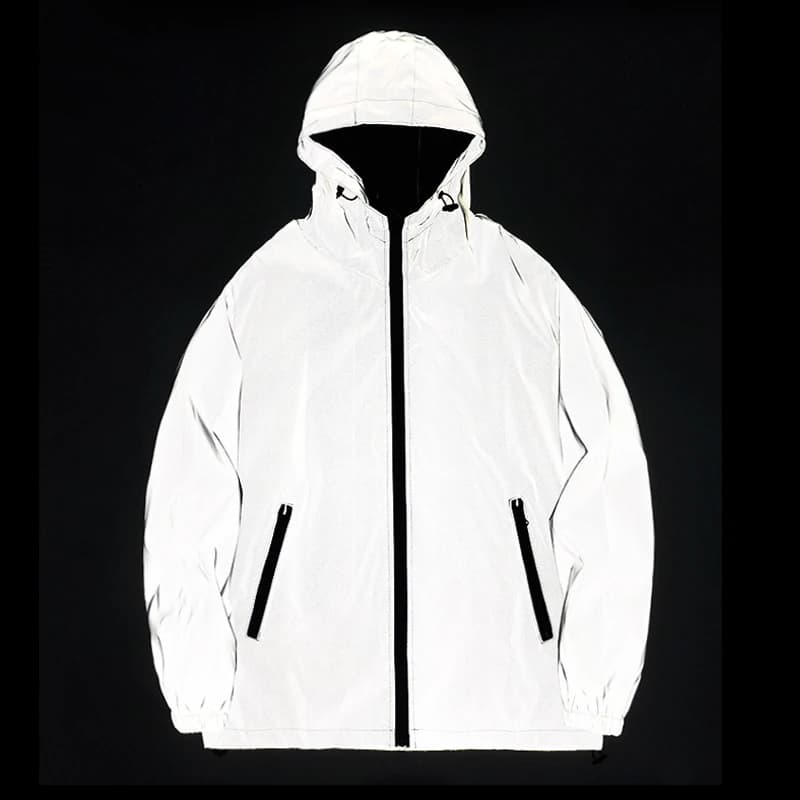 Veste réfléchissante nuit pêche homme - Double tissu coupe-vent imperméable avec capuche