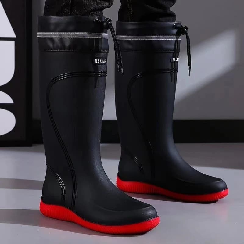 Bottes de pêche haute qualité homme imperméables tube haut - Chaussures anti-dérapantes caoutchouc bundle mouth