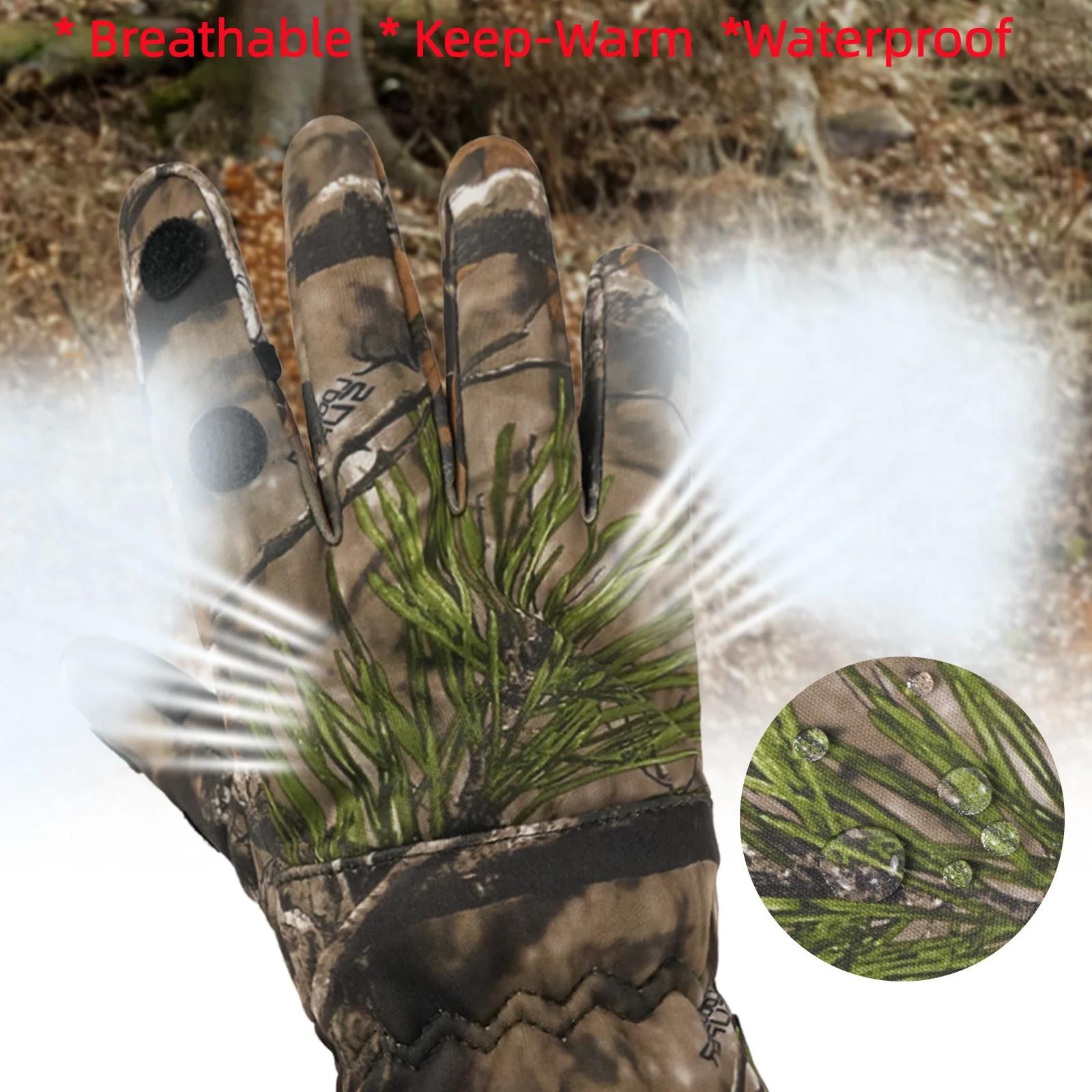 Gants de chasse camouflage thermiques imperméables - Confort hivernal pour pêche et randonnée