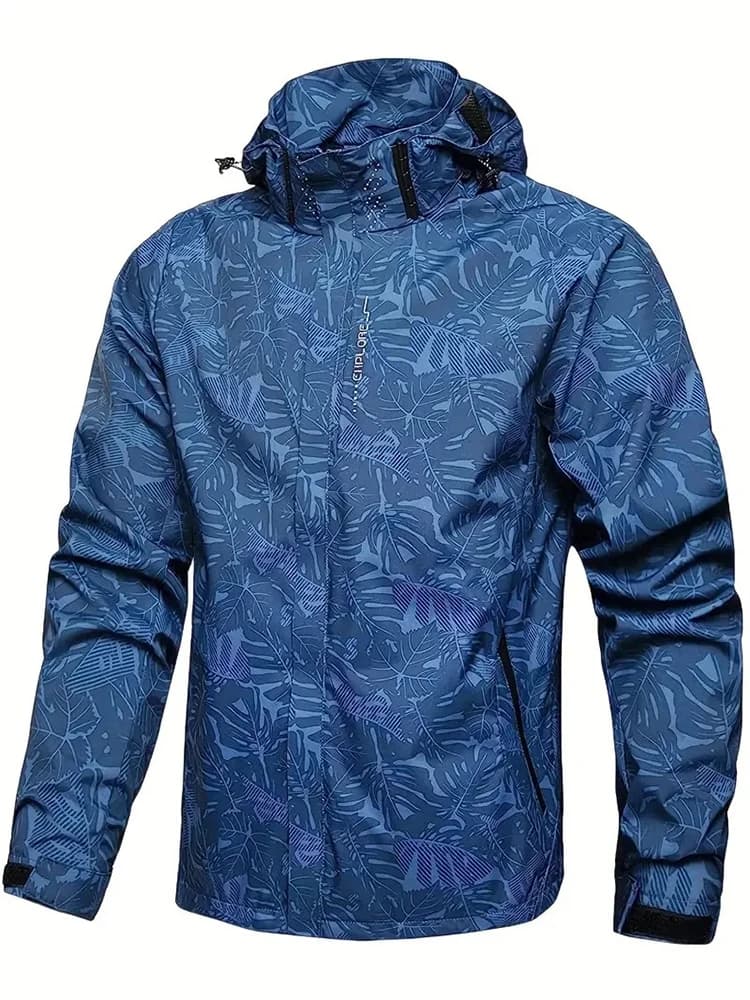 Veste imperméable homme pêche automne avec capuche - Vêtement technique extérieur grande taille
