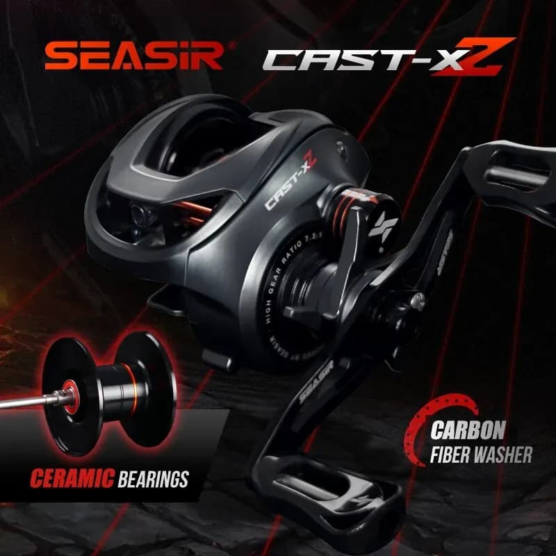 Moulinet de pêche casting SEASIR Cast X2 7.3:1 avec frein N52 et roulements hybrides