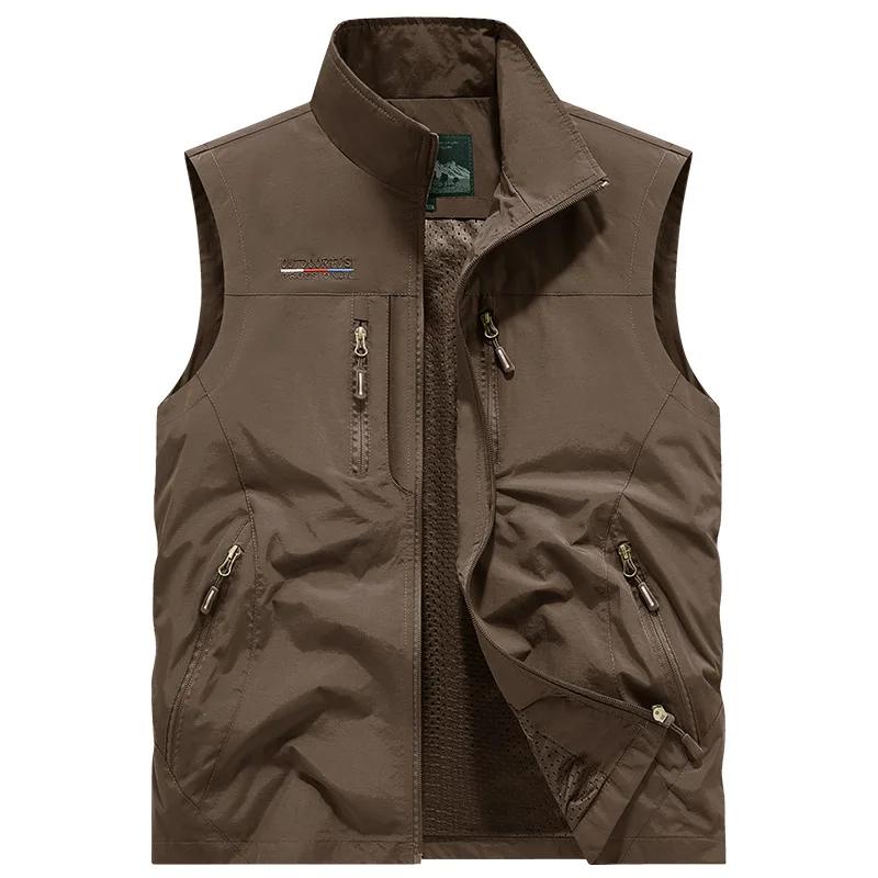 Veste cargo légère homme été sans manches mesh pour pêche randonnée sport qualité 5XL