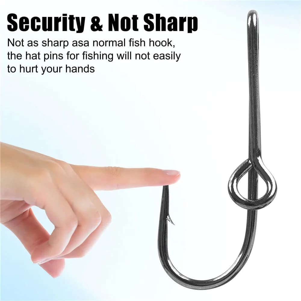 5 ou 6 épingles à chapeau hameçons de pêche dorés noirs pour accessoiriser votre casquette de pêcheur
