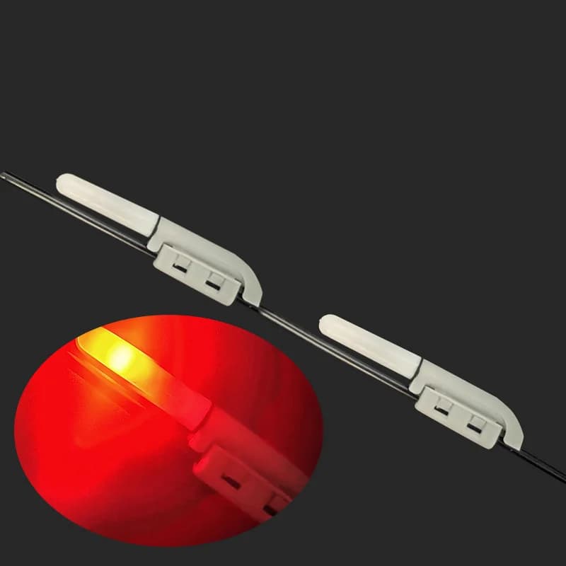 Canne électronique pêche lumière rouge clignotante batterie CR425 recharge USB nuit