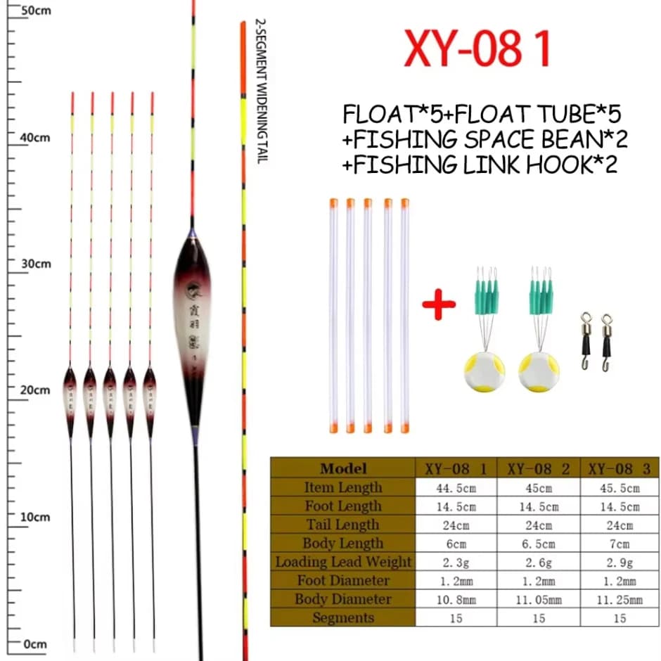 Flotteurs pêche eau peu profonde balsa 5 pièces + tubes 5 pièces, flotteurs légers pour pêche précise