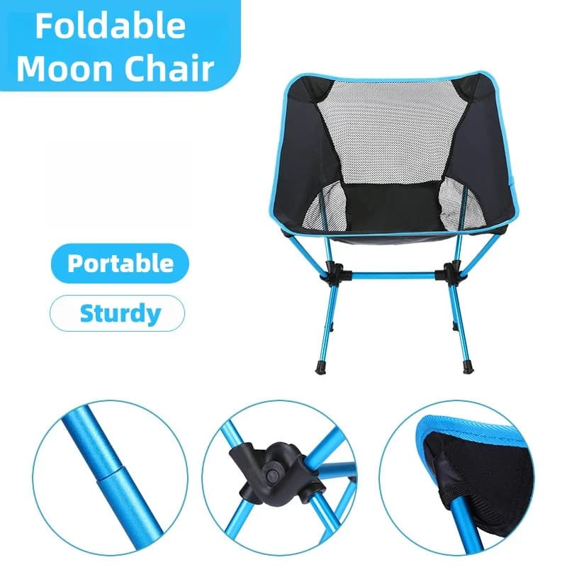 Chaise lune camping ultra-légère aluminium - Siège pliant confortable avec dossier pour pêche